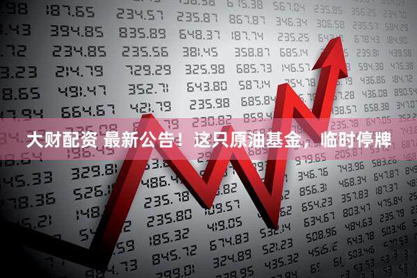 大财配资 最新公告！这只原油基金，临时停牌